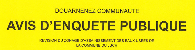 Enquête publique : révision du zonage d’assainissement des eaux usées du Juch