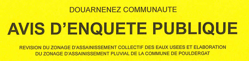 Enquête publique : révision du zonage d’assainissement des eaux usées de Pouldergat